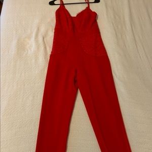 Red Lace Jumpsuit